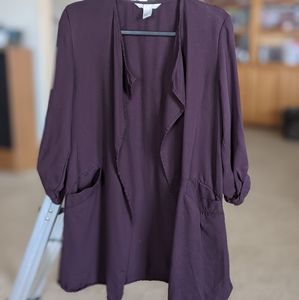 H&M Long Open Plum Lightweight Jacket